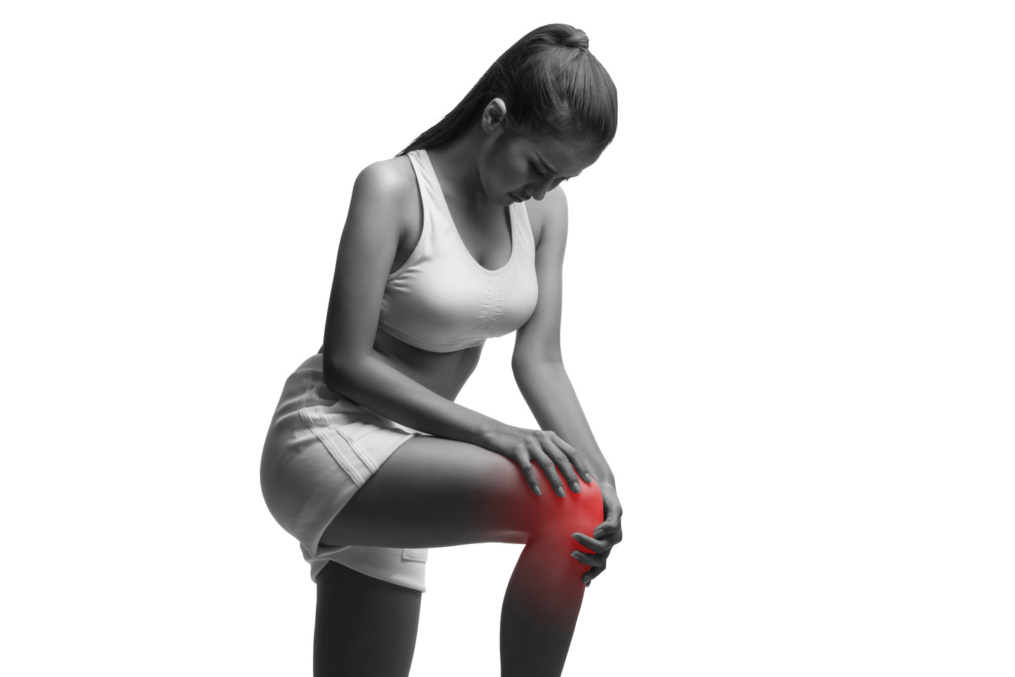 Young Woman having knee pain